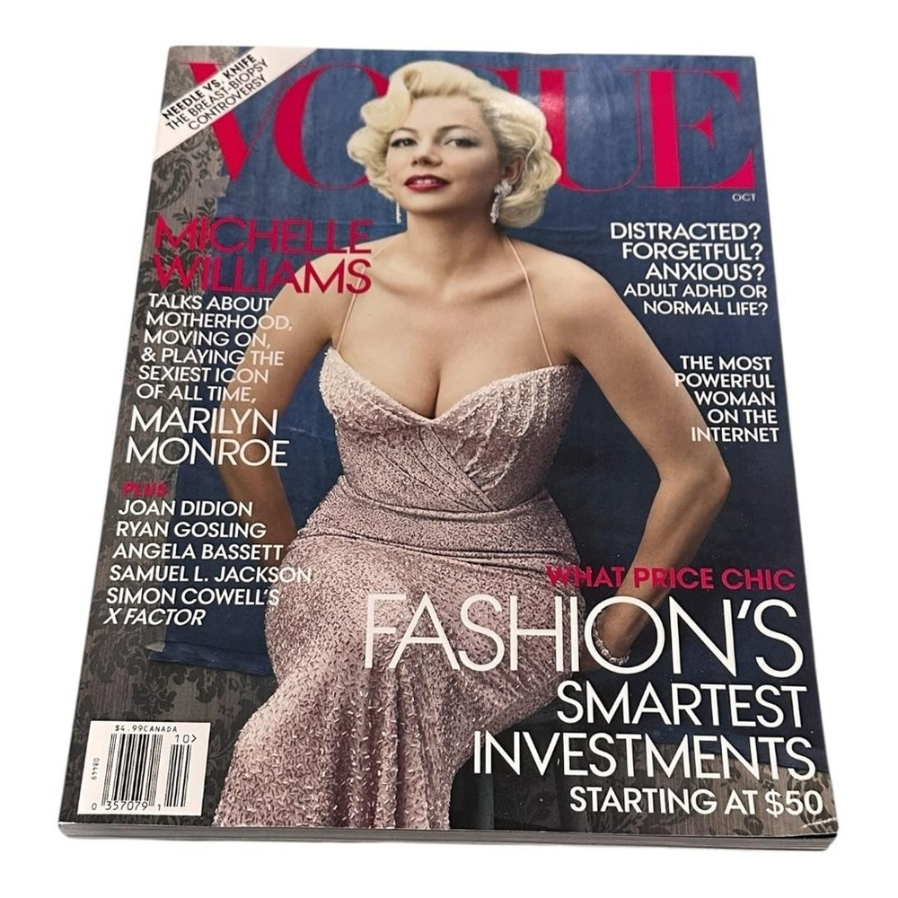Vogue Magazine October 2011 Michelle Williams Marilyn Monroe Color Softcover